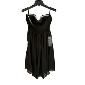 Izidress NWT Strapless Size 10 Black Mini Pleated Back and Crisscross Front